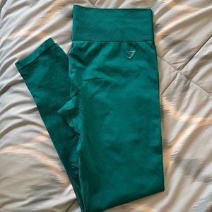 Gymshark Fit Mid Rise Leggings Emerald Aqua EUC
